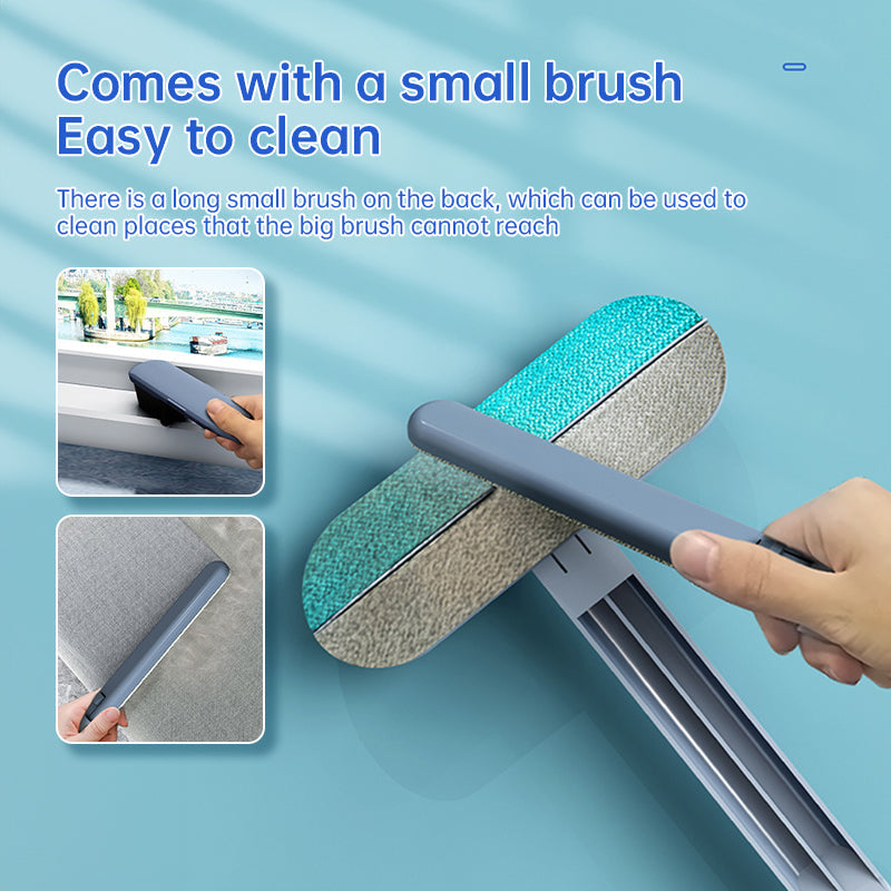 3-in-1 Pet Hair Remover Brush: Long-handle window & pet fur cleaning tool for cat/dog hair.