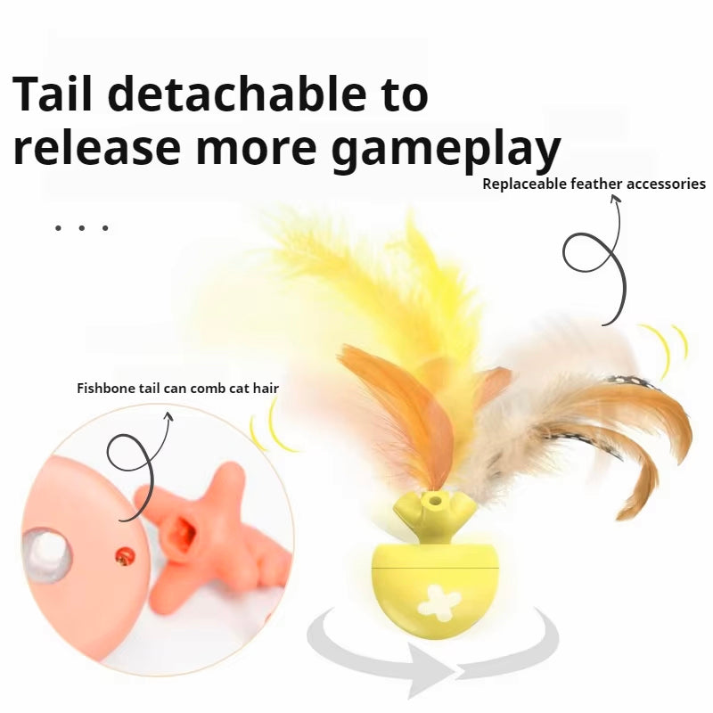 Pet Cat Toy Fish Bone Rolling Ball USB Electric Cat Teasing Ball For Fun And Relaxation, Cat Teasing Stick Can Replace Feathers