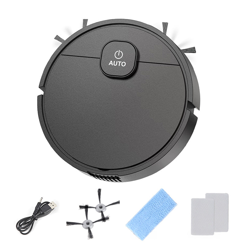 **3-in-1 Sweeping Robot: USB Charging, 1000Pa Suction, Auto-Clean for Pet Hair, Carpets & Floors**