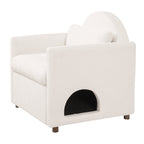 Beige Pet Friendly Accent Chair with Hidden Pet Nook