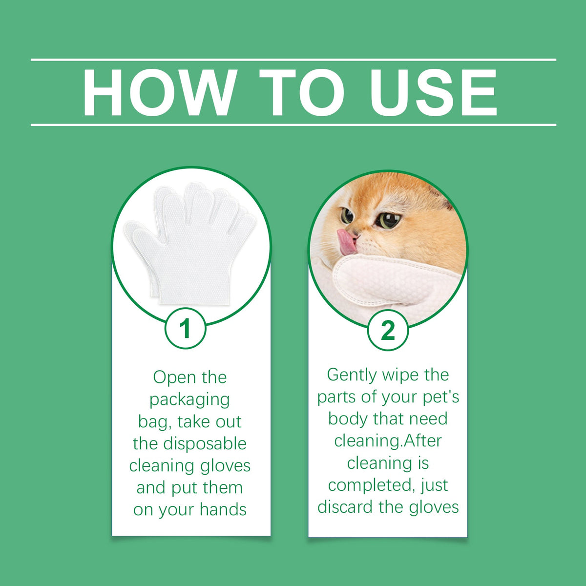 Pet Disposable Cleaning Gloves Dog Cat Hair And Skin Gentle Cleaning Care Gloves