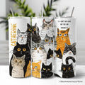 Animal Rescue Cat 20oz Personalized Tumbler With Lid and Stainless Steel Straw, Shelter Supporter Gift Cup