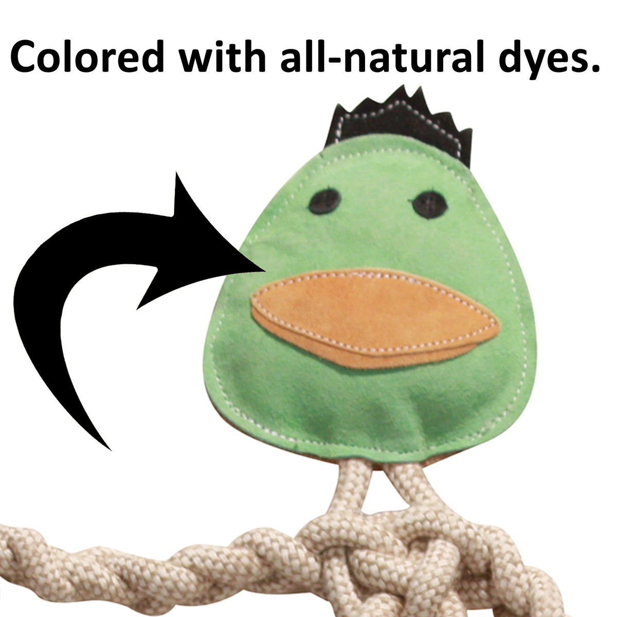 Dilly Duck Natural Rope Knottie® Dog Toy, Large (9mm diameter)