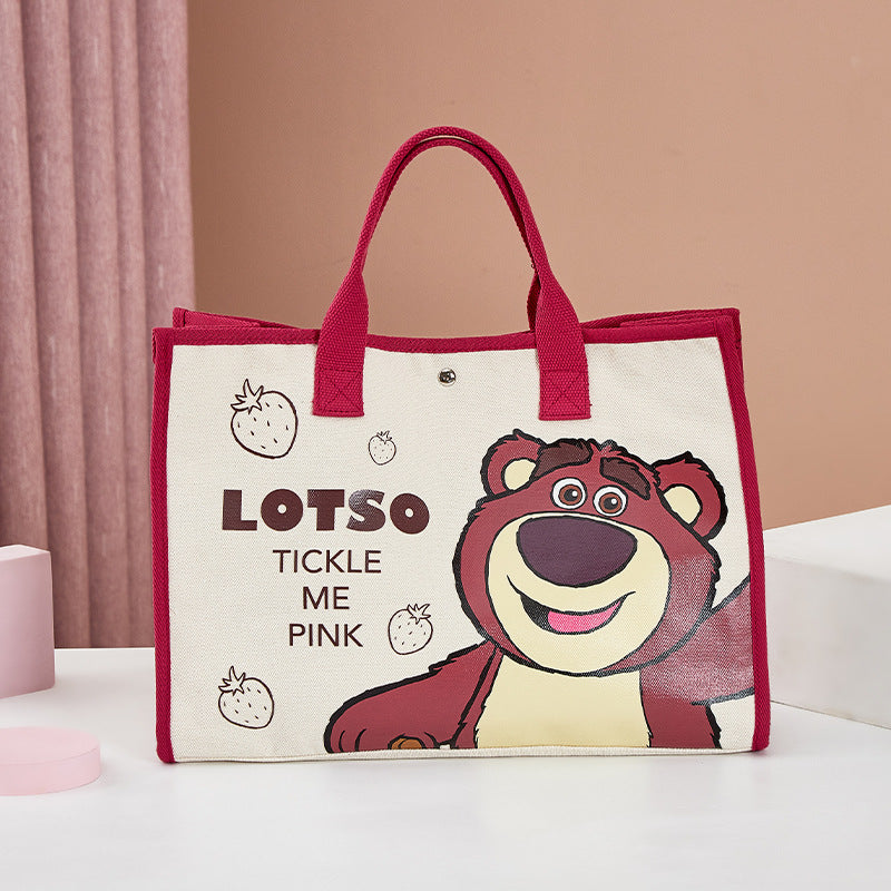 Women's Strawberry Bear Dog Teeth Large Capacity Handbags