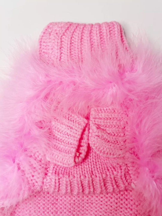 Haute Couture Feathered Luxury Pet Sweater