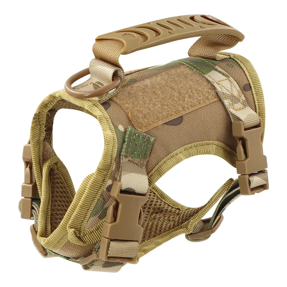 Tactical Puppy Harness Leash Set – Adjustable Military-Style Vest for Small Dogs & Cats, Ideal for Training & Walking