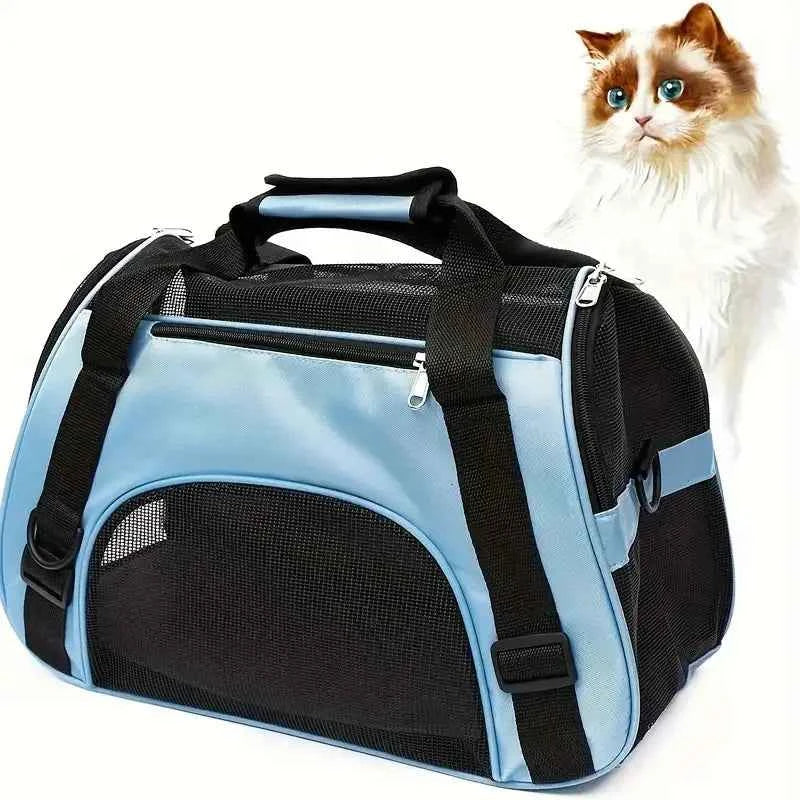 Portable Dog & Cat Travel Carrier – Breathable Mesh Pet Handbag