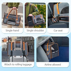 Dog Pet Carrier Bag Anti-Collapse Design Multiple Storage Pockets Cat Travel Handbag for Medium Cats, Puppy, Rabbits and Other S