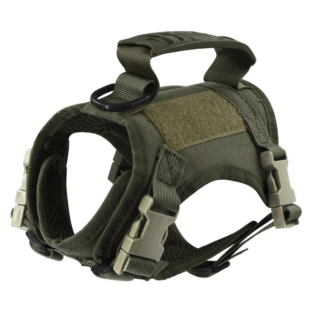 Tactical Puppy Harness Leash Set – Adjustable Military-Style Vest for Small Dogs & Cats, Ideal for Training & Walking