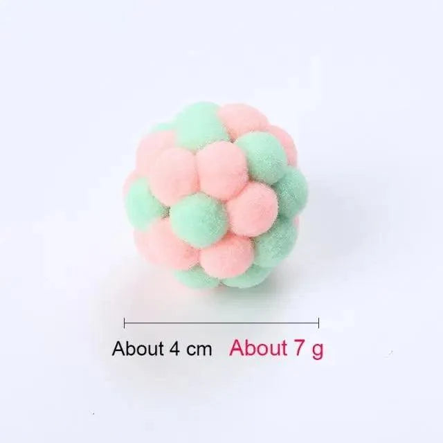 Colorful Handmade Ball For Cats Interactive Fluffy Ball For Kittens Soft Toys For Pets Excellent Gift For Cat Lovers Ball Toys For Cats And Kittens Fun Adorable Colorful Soft Balls