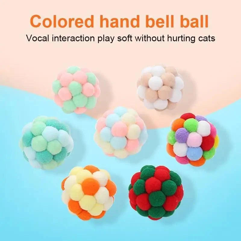 Colorful Handmade Ball For Cats Interactive Fluffy Ball For Kittens Soft Toys For Pets Excellent Gift For Cat Lovers Ball Toys For Cats And Kittens Fun Adorable Colorful Soft Balls