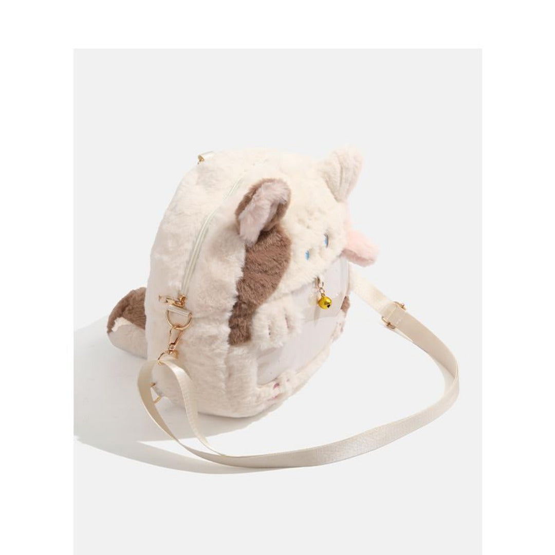 Cute cat pattern backpack, toddler purse, small backpack purse for students, mini backpack, versatile plush backpack
