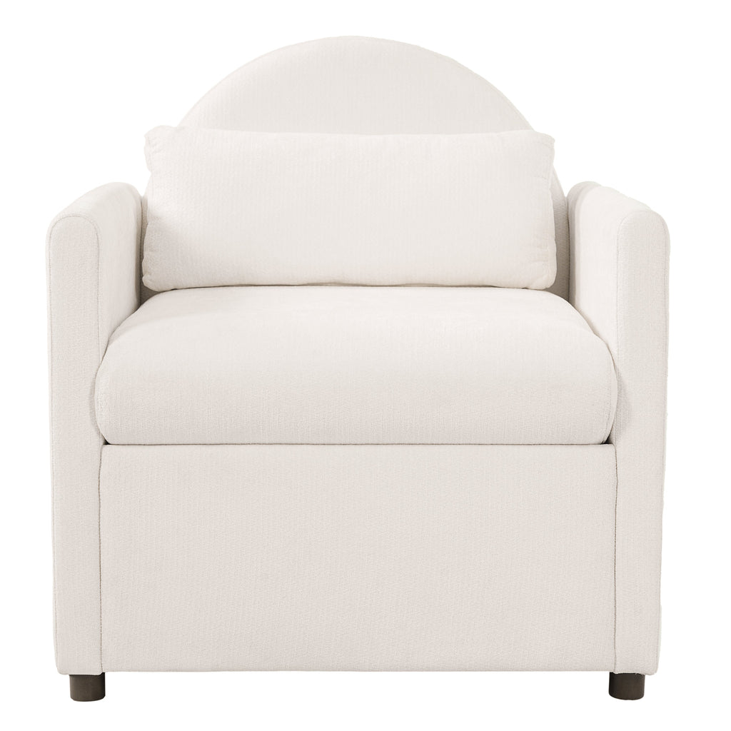 Beige Pet Friendly Accent Chair with Hidden Pet Nook