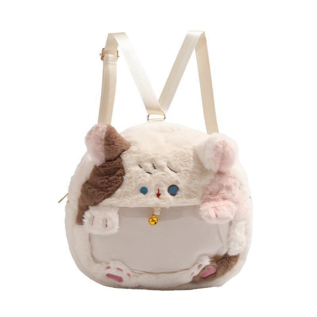 Cute cat pattern backpack, toddler purse, small backpack purse for students, mini backpack, versatile plush backpack