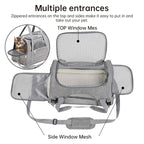 Foldable & Expandable Pet Carrier Bag - Mesh Breathable Cat/Dog Travel Bag, Convertible Crossbody Handbag for Small Pets