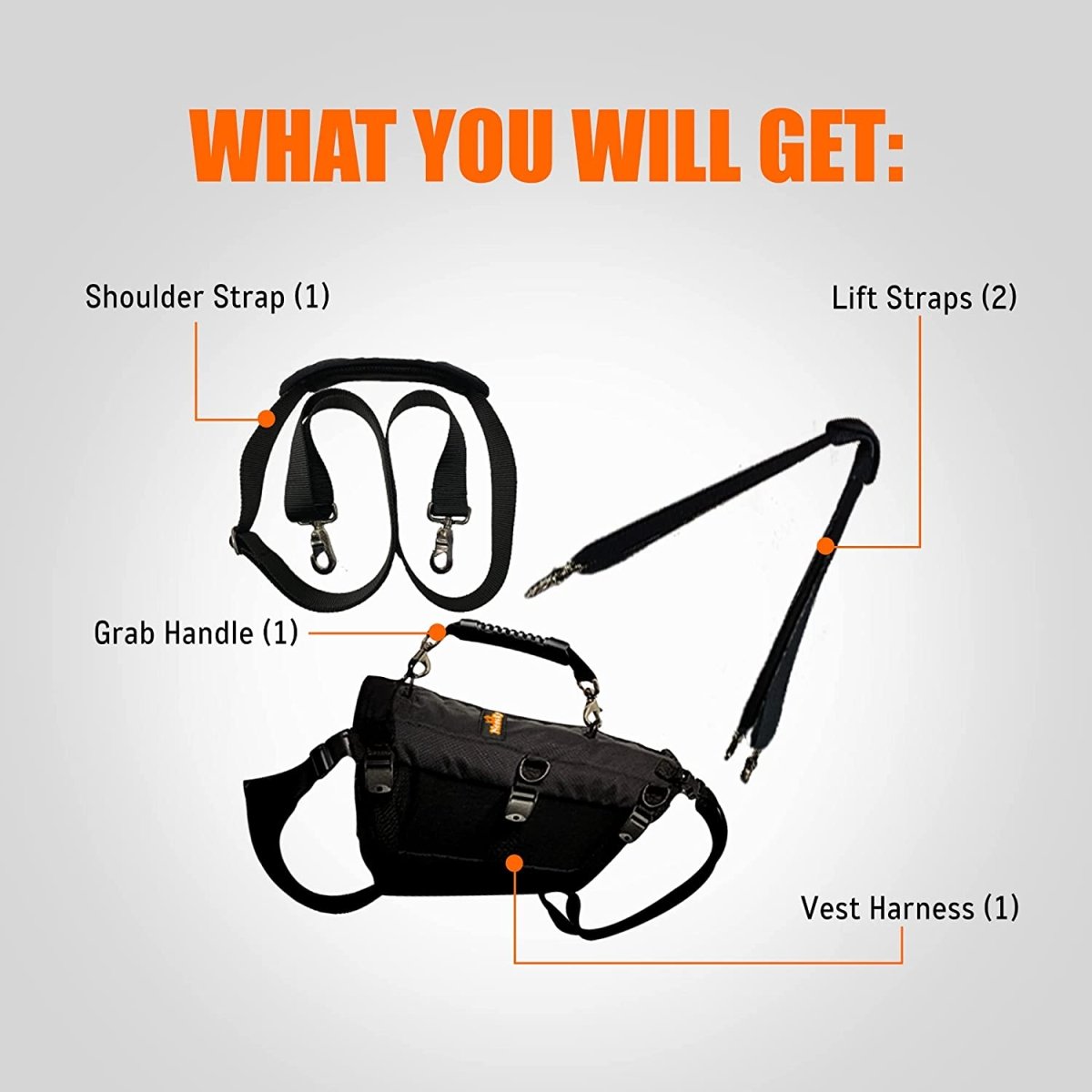 NeoAlly 5-in-1 Sturdy Dog Lift Harness Full Body Support