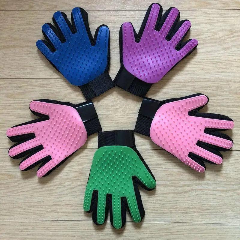 New Efficient Pet Grooming Cleaning Gentle Brush Gloves Pet Hair Remover Gloves