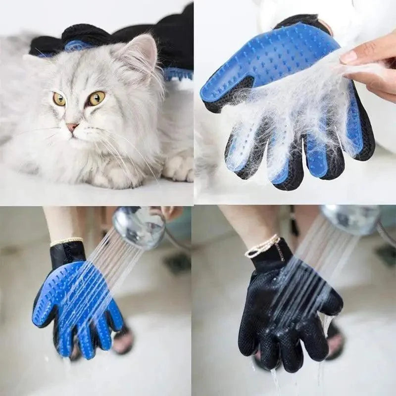 New Efficient Pet Grooming Cleaning Gentle Brush Gloves Pet Hair Remover Gloves