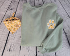 Personalized Dog Bandana With Matching Paw Print Sweatshirt