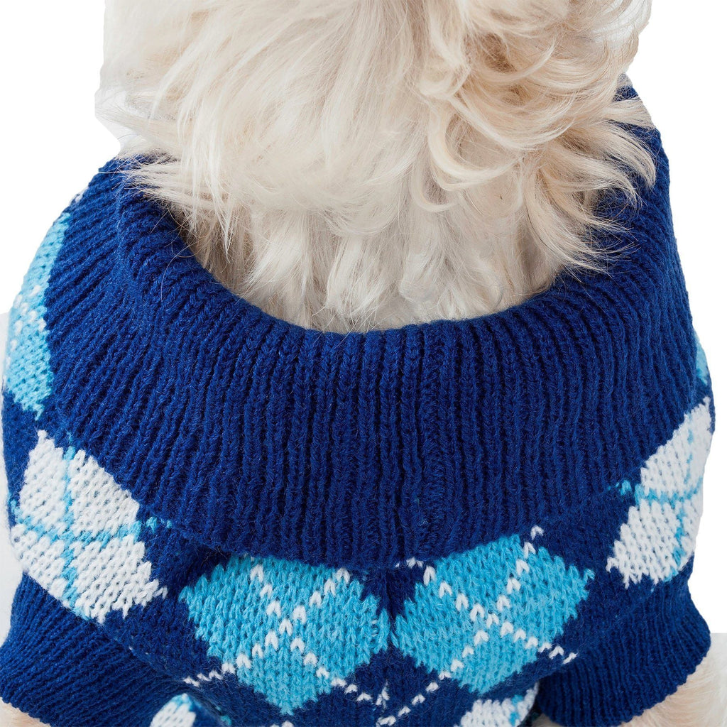 Pet Life ® 'Argyle Style' Ribbed Knitted Fashion Designer Dog Sweater