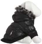 Pet Life ® Classic Metallic Fashion 3M Insulated Dog Coat Parka  w/ Removable Hood