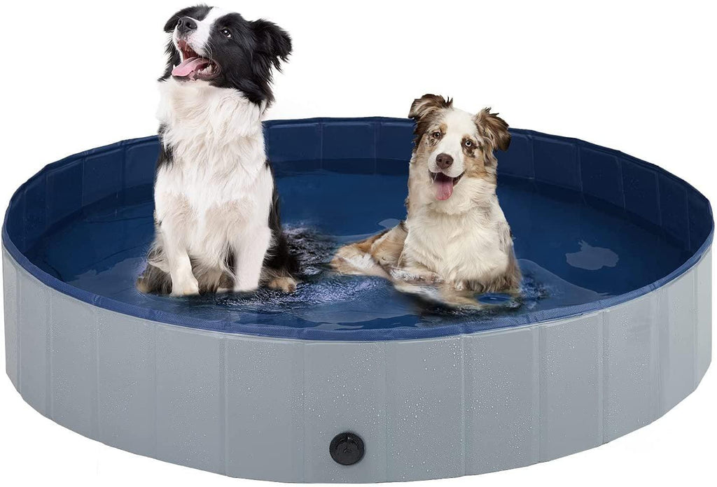 Portable Dog Swimming Pool Pet Bath Tub Foldable Leak-proof PVC Safe Pet Supplies with Drain Easy Clean Dog Accessories Foldable Dog Pool for Large Dogs Portable Plastic Hard Outdoor Swimming Pool Pet Bath Pool