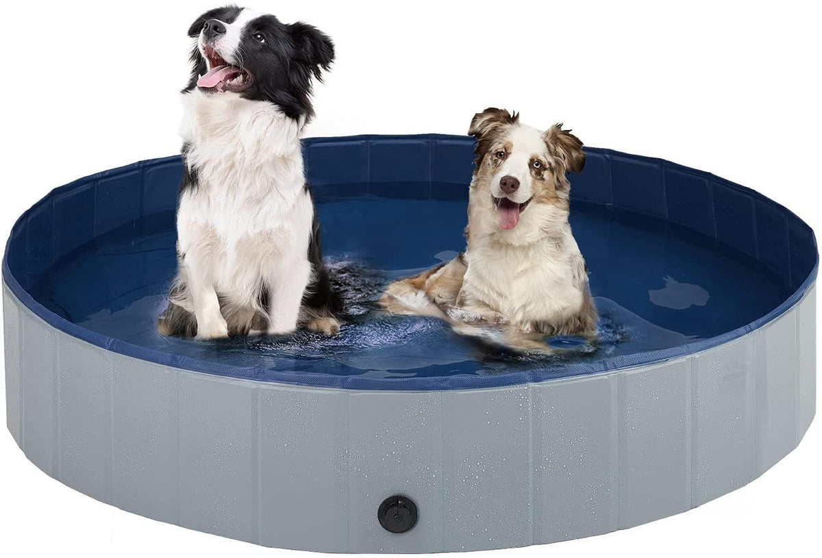Portable Dog Swimming Pool Pet Bath Tub Foldable Leak-proof PVC Safe Pet Supplies with Drain Easy Clean Dog Accessories Foldable Dog Pool for Large Dogs Portable Plastic Hard Outdoor Swimming Pool Pet Bath Pool