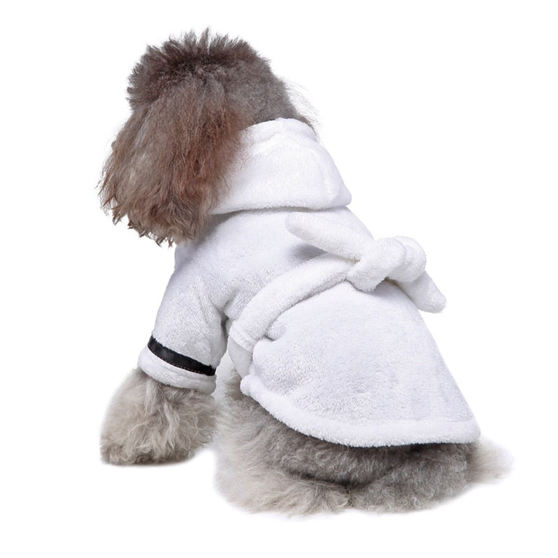 Luxury Soft Pet Dog Puppy Hooded Bathrobe