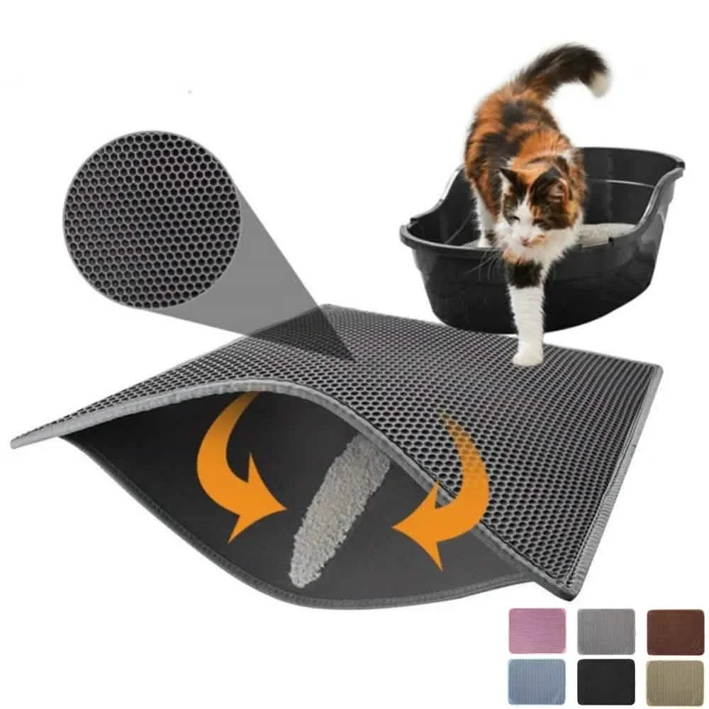 Waterproof EVA Double Layer Cat Litter Trapping Pet Litter Box Mat Clean Pad